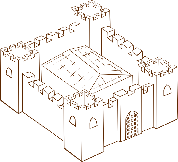 600x545 fortress clip art - Fortress Drawing