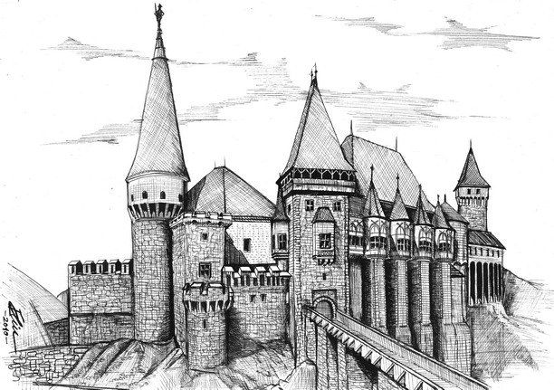 612x431 fantasy - Fortress Drawing