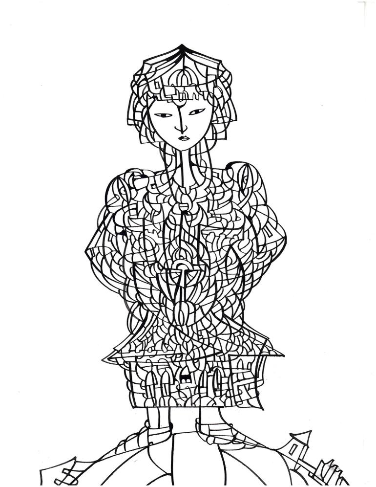 770x996 woman of fortress drawing - Fortress Drawing