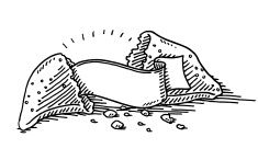 235x146 Fortune Cookie Open Blank Banner Drawing Vector Art Illustration - Fortune Cookie Drawing