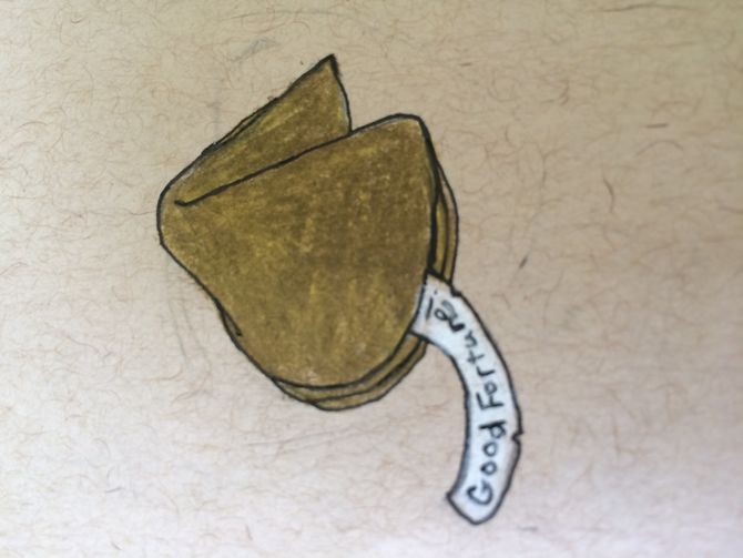 670x503 How To Draw A Fortune Cookie Steps - Fortune Cookie Drawing