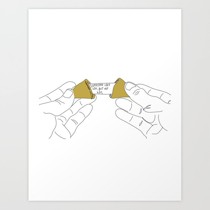 700x700 Fortune Cookie Art Print - Fortune Cookie Drawing