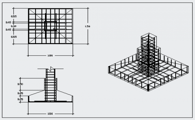 650x400 foundation detail drawing of shoe foot block design drawing - Foundation Drawing