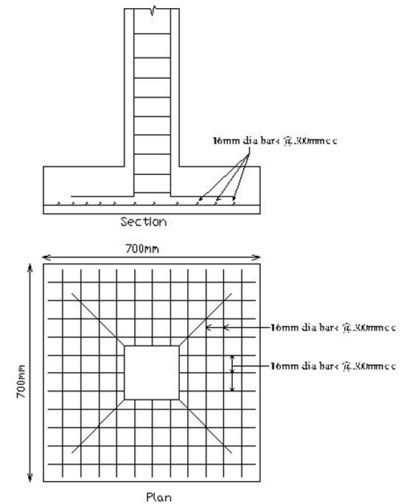 400x504 column footing plan and section foundation design adi durga - Foundation Drawing