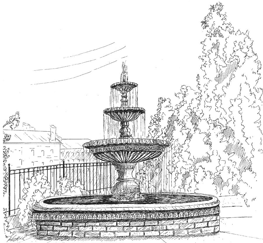 900x833 Prattville Fountain Drawing - Fountain Drawing