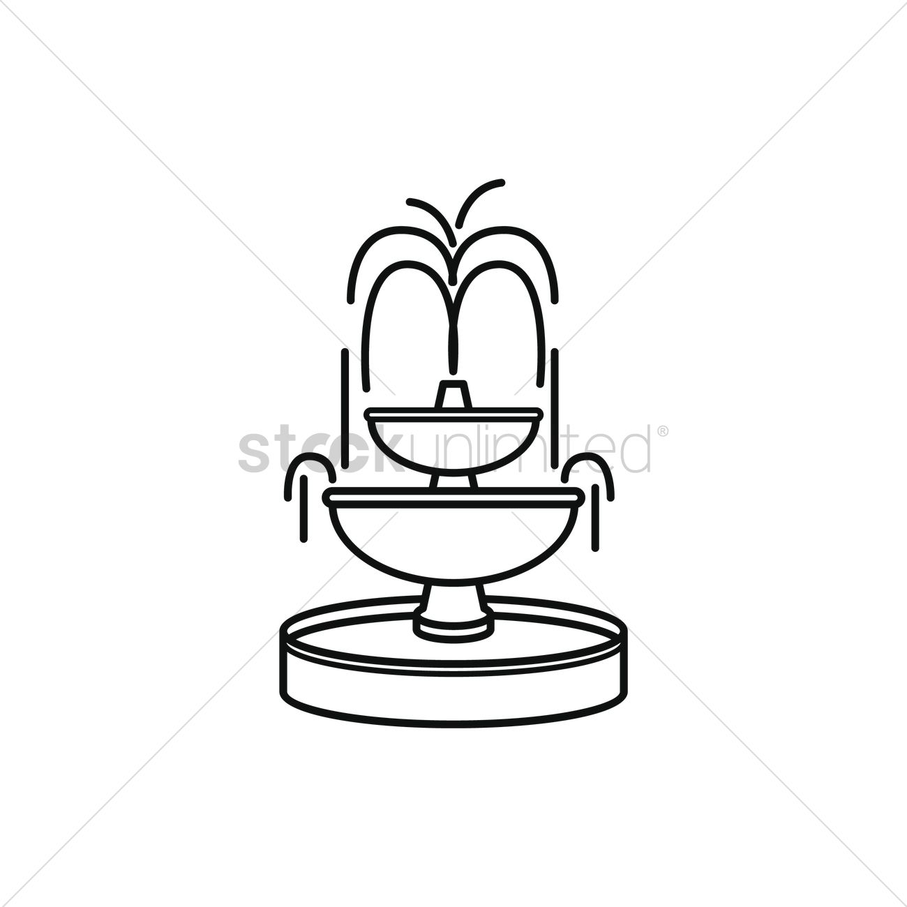 1300x1300 Water Fountain Vector Image - Fountain Drawing