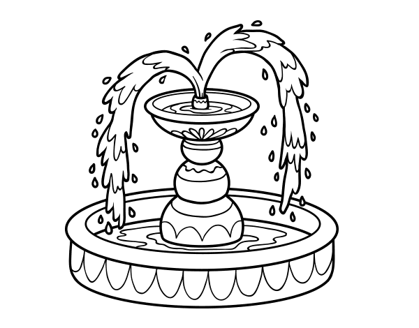 Fountain Drawing at PaintingValley.com | Explore collection of Fountain ...