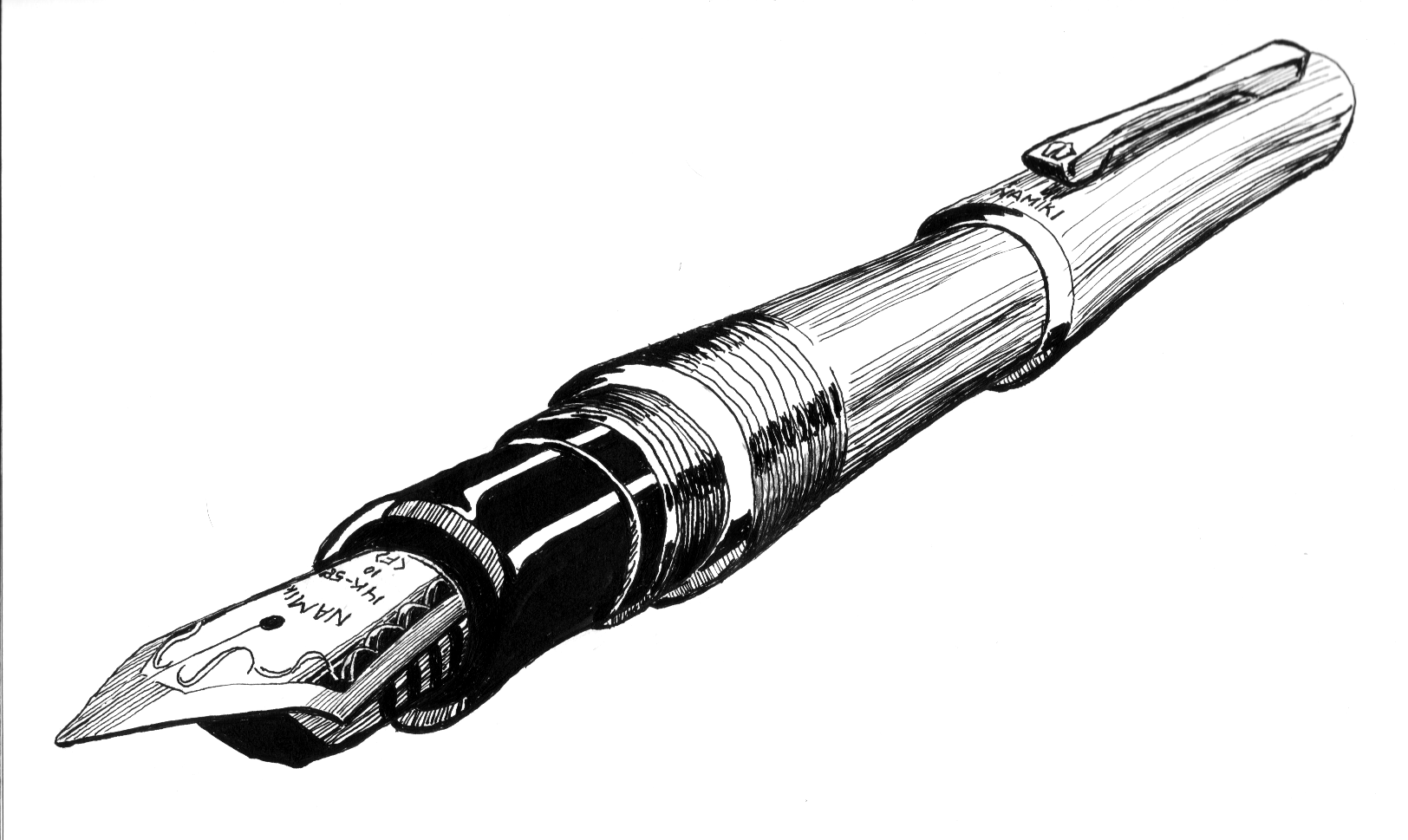 1624x969 Namiki Bamboo - Fountain Pen Drawing