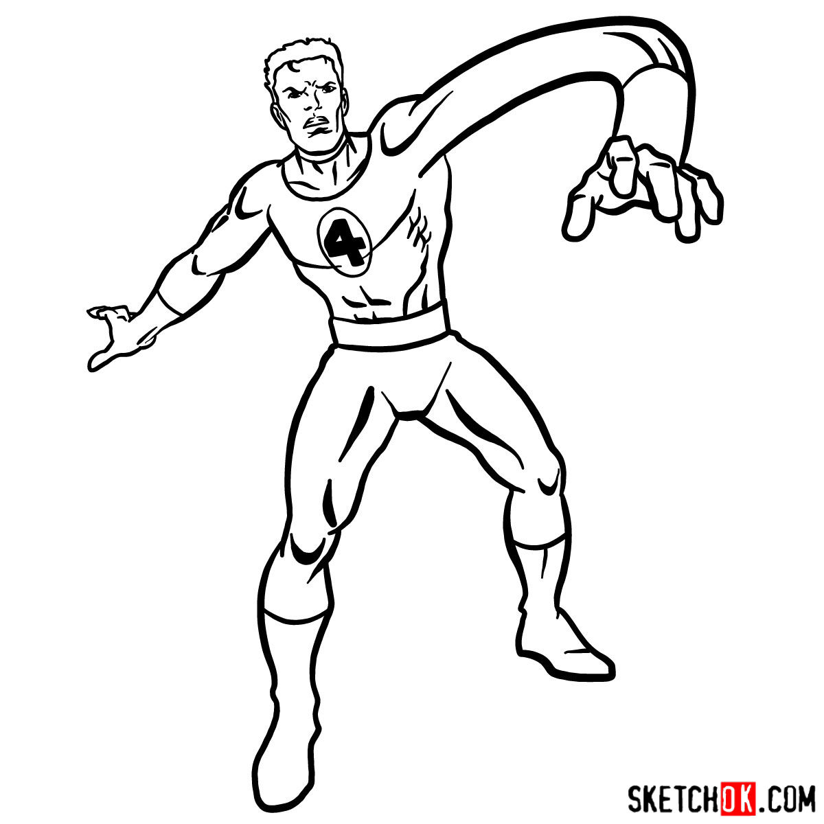 1200x1200 how to draw mister fantastic from fantastic four - Four Drawing