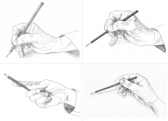 550x397 making a mark four ways to hold a pencil to draw - Four Drawing