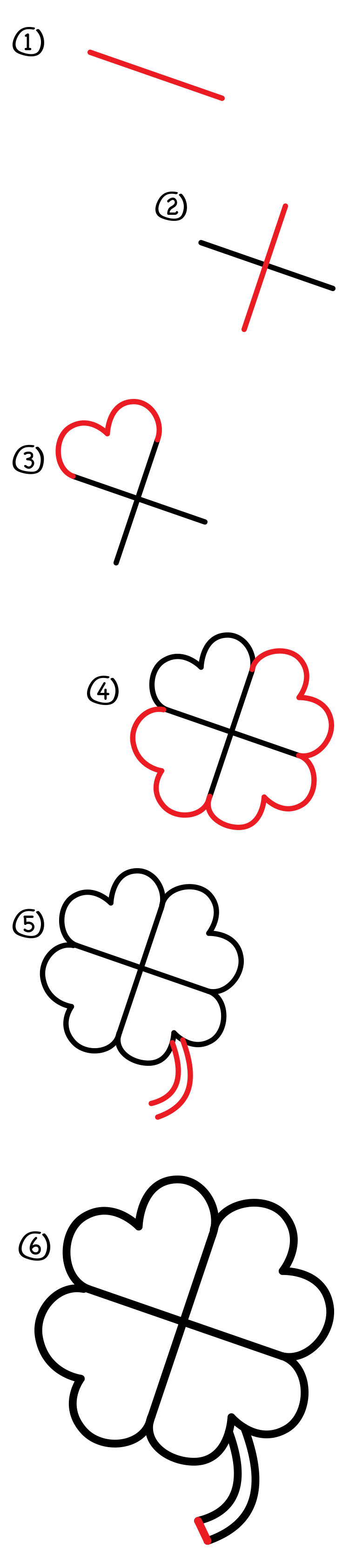 750x3372 How To Draw A Four Leaf Clover - Four Leaf Clover Drawing
