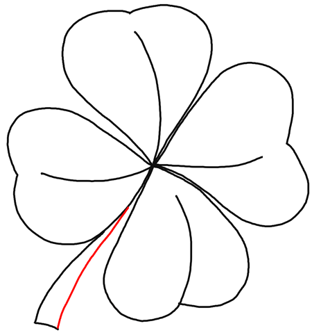 450x482 how to draw leaf clovers shamrocks for st patricks day - Four Leaf Clover Drawing