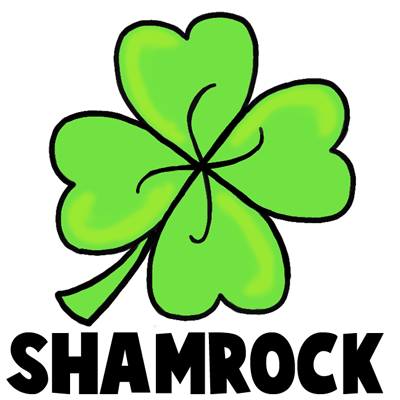 400x400 how to draw a four leaf clover or shamrocks for saint patricks day - Four Leaf Clover Drawing