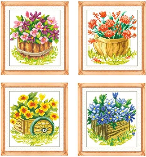 466x499 cross stitch embroidery kit drawing four seasons - Four Seasons Drawing