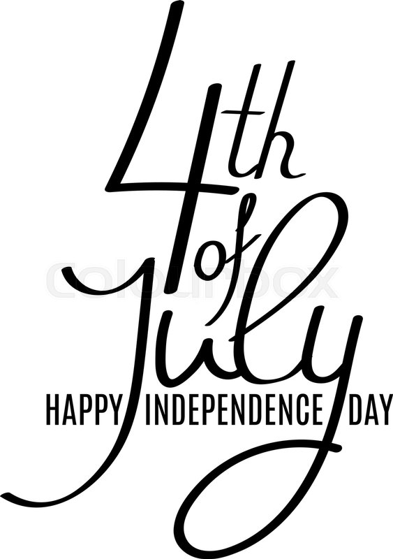 563x800 Fourth Of July Hand Draw Lettering Stock Vector Colourbox - Fourth Of July Drawings