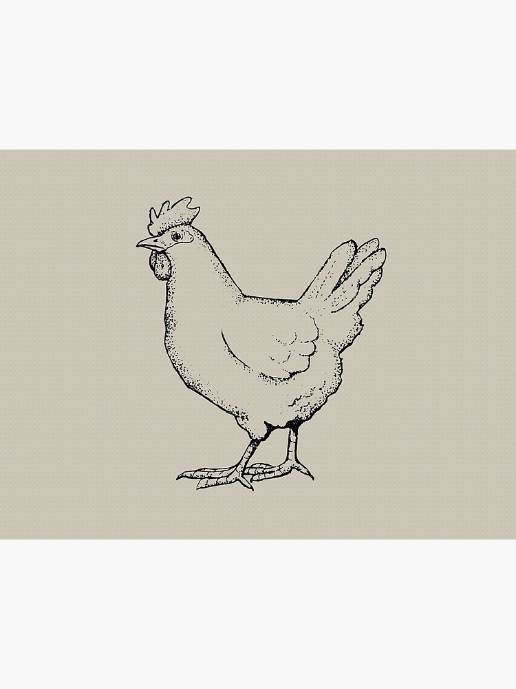750x1000 chicken outline art hen drawing of a chicken photographic print - Fowl Drawing