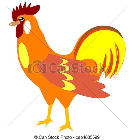 450x470 fowl cock drawing of the red cock on white background - Fowl Drawing