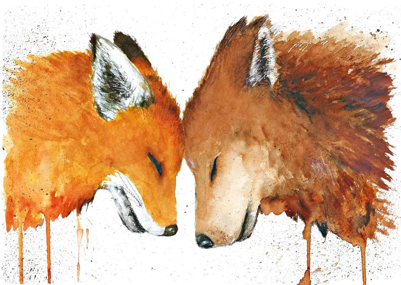 Fox And Wolf Drawing at Explore collection of Fox