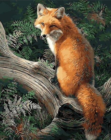 428x537 Canvas Fox Animal Drawing Painting For Home - Fox Animal Drawing