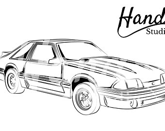 340x270 Fox Body Art Etsy - Fox Body Mustang Drawing
