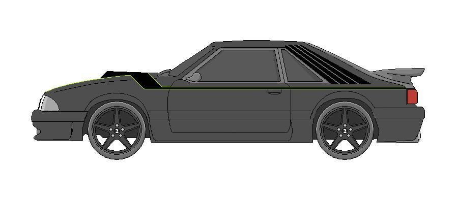 900x392 cs drawing fox body mustang, mustang - Fox Body Mustang Drawing
