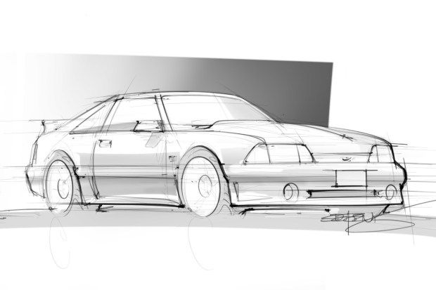 620x413 Drawing Mustang Concept Ford - Fox Body Mustang Drawing