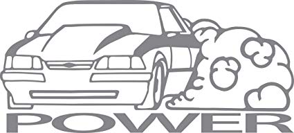 425x192 Fox Body Power Vinyl Sticker Decal All Cars Usa - Fox Body Mustang Drawing