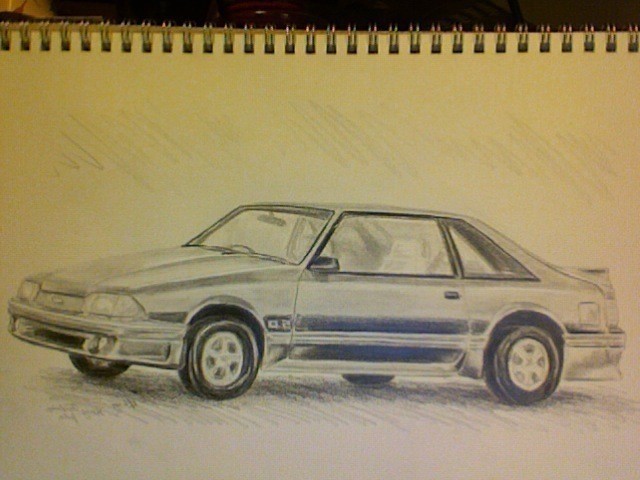 640x480 Drawing Mustang Fox Body A Drawing Drawing On Cut Out + Keep - Fox Body Mustang Drawing