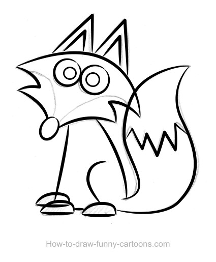 425x515 Fox Drawings - Fox Cartoon Drawing