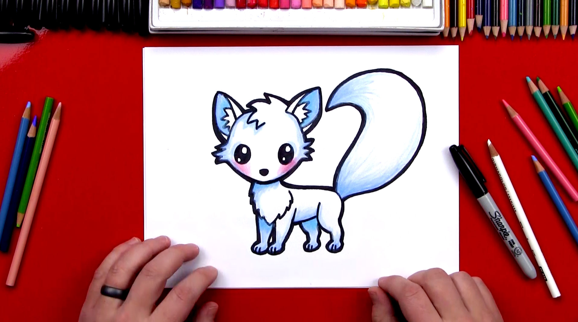 1914x1069 How To Draw An Arctic Fox - Fox Cartoon Drawing