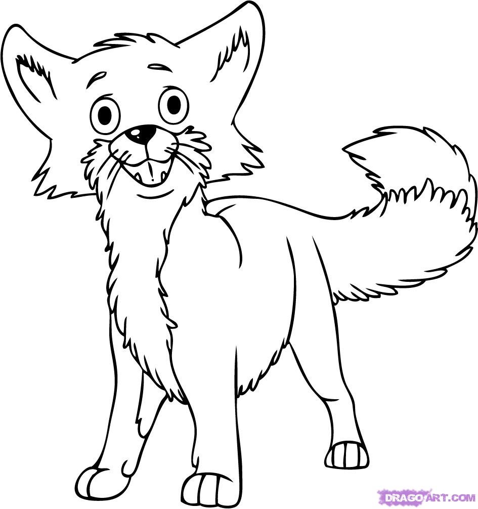 945x1006 How To Draw A Cartoon Fox, Step - Fox Cartoon Drawing