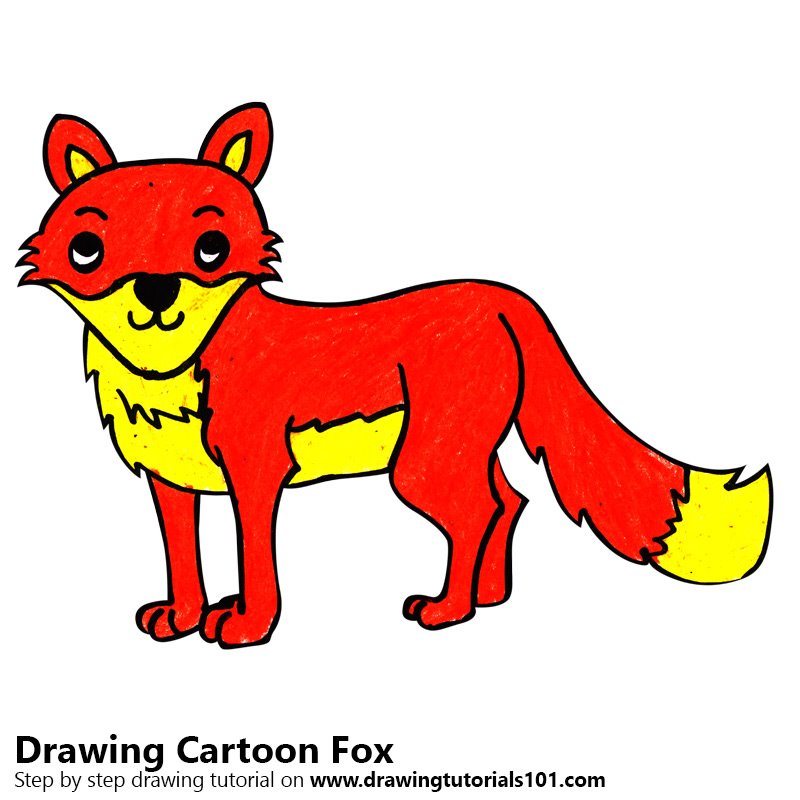 800x800 Learn How To Draw A Cartoon Fox - Fox Cartoon Drawing