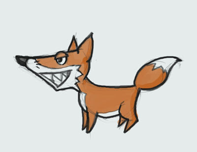 400x309 Learn How To Draw Animal Cartoon Fox Step - Fox Cartoon Drawing