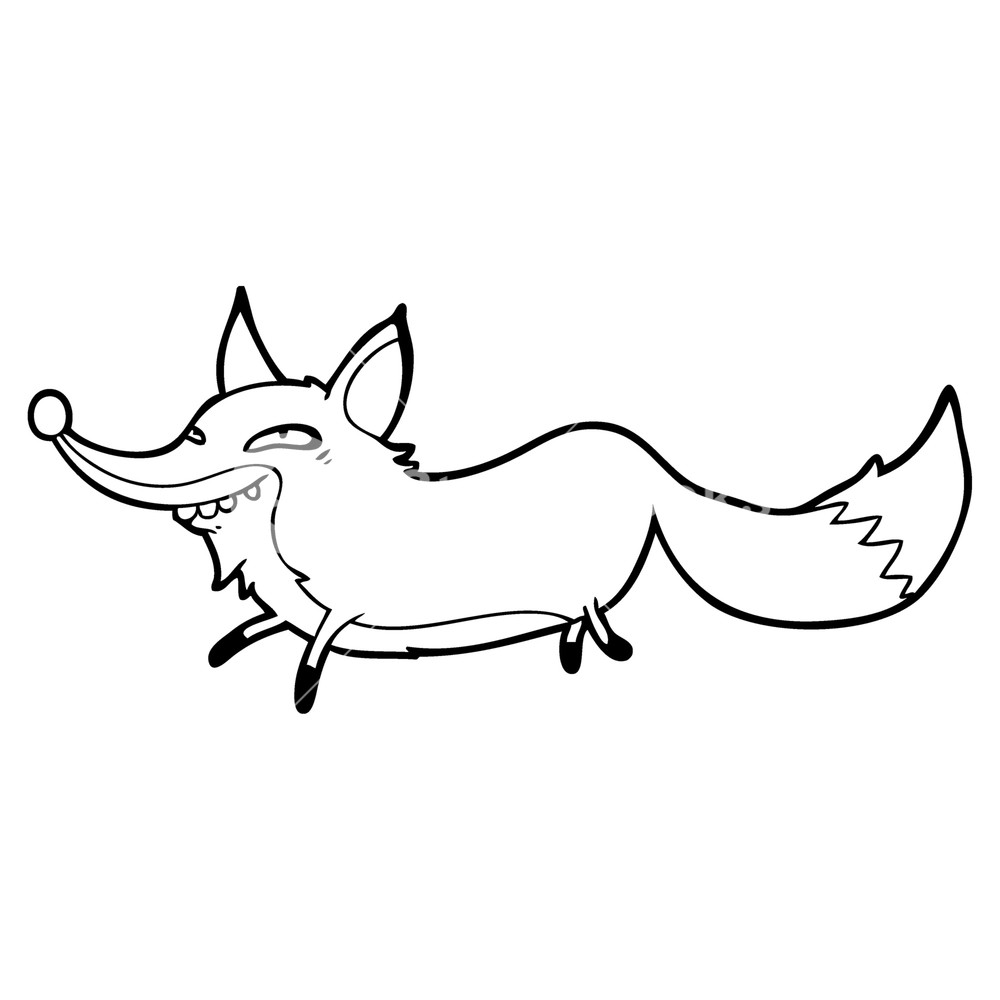 1000x1000 Cute Cartoon Sly Fox Royalty Free Stock Image - Fox Cartoon Drawing