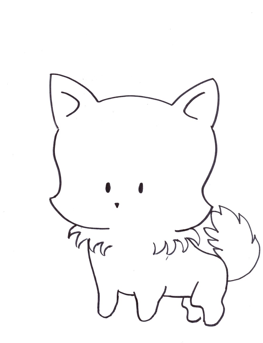 900x1172 Fox Cute Drawing Simple - Fox Cute Drawing