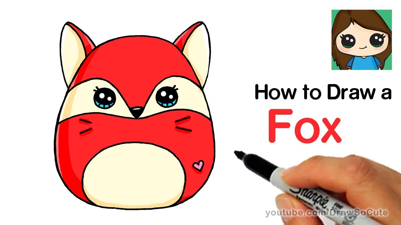 1280x720 How To Draw A Cute Fox Easy Squishy Squooshems - Fox Cute Drawing