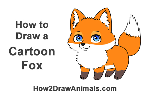 500x315 How To Draw A Fox - Fox Cute Drawing