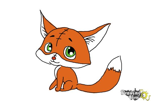 600x400 How To Draw A Baby Fox - Fox Drawing Easy