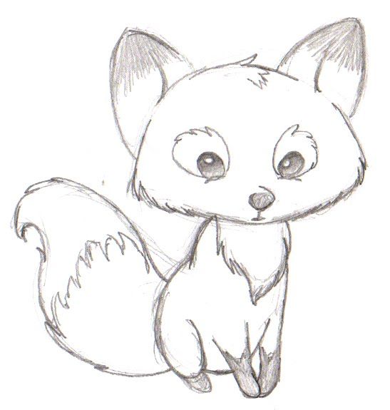 547x575 Le Cute Fox - Fox Drawing Easy