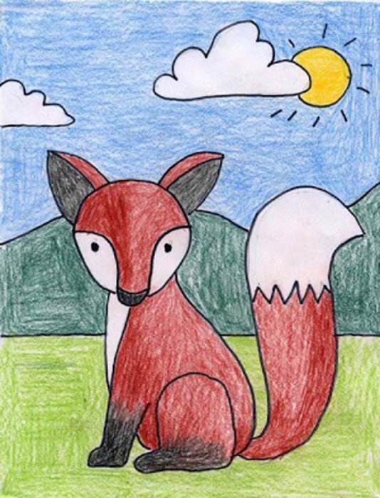 534x700 Another Fox Art Projects For Kids - Fox Drawing For Kids