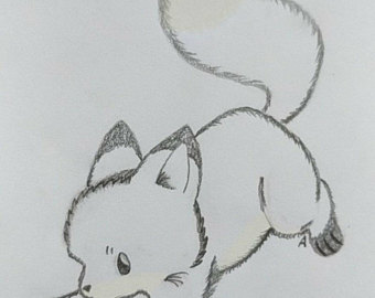 340x270 Fox Drawing Etsy - Fox Drawing Images
