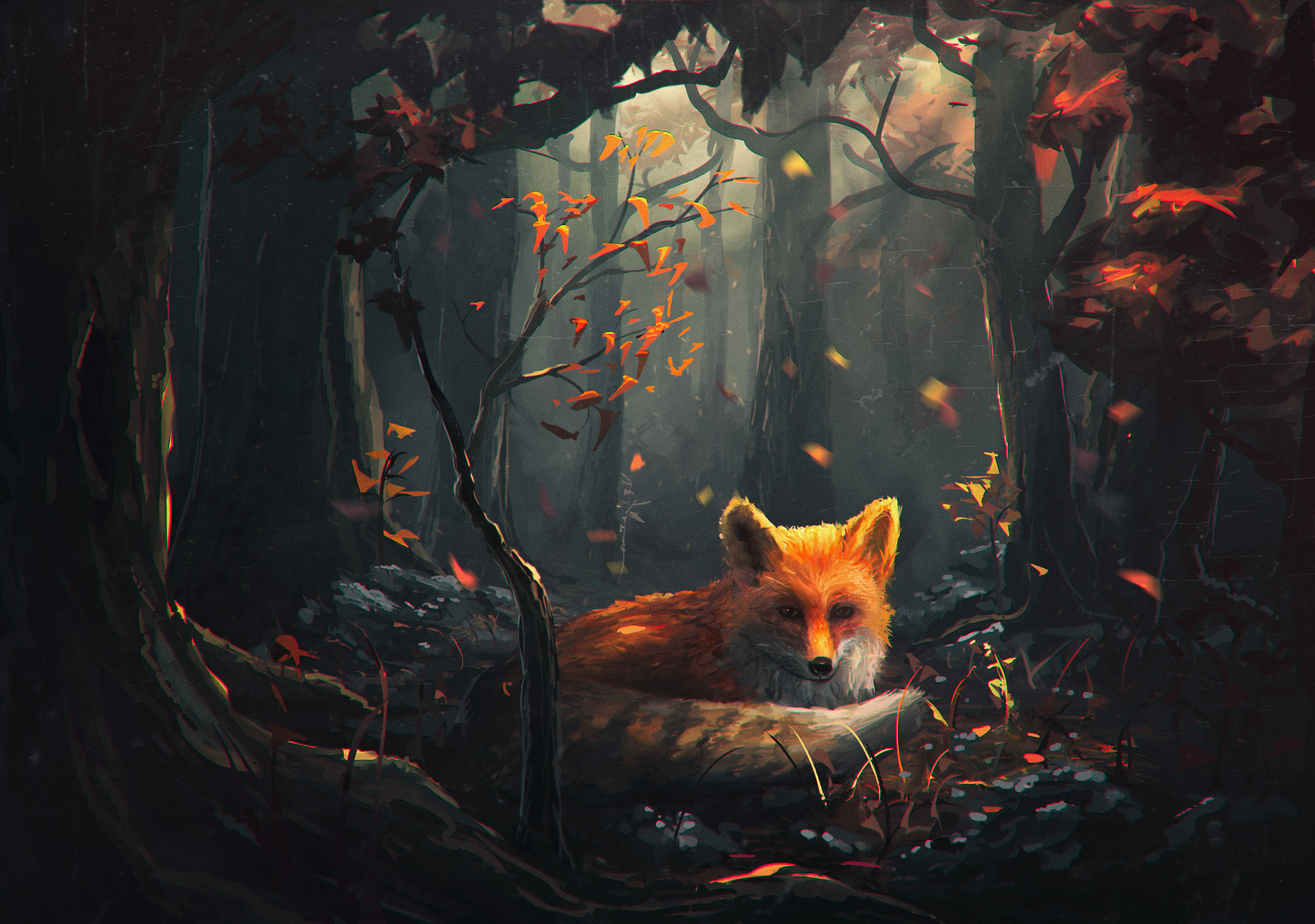 3400x2389 Fox Hd Wallpapers Background Images - Fox Drawing Wallpaper