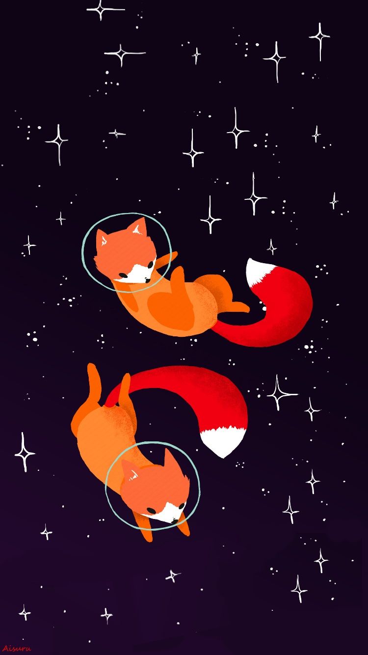 750x1334 Fox Art Cosmos Wallpaper Iphone My Edition Asuru Fox - Fox Drawing Wallpaper