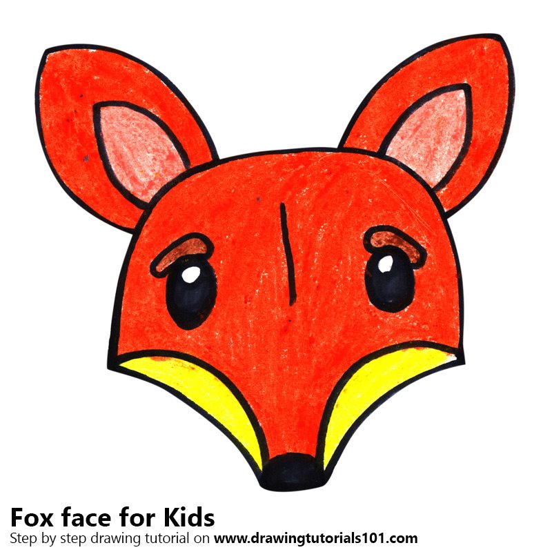 800x800 Learn How To Draw A Fox Face For Kids - Fox Face Drawing