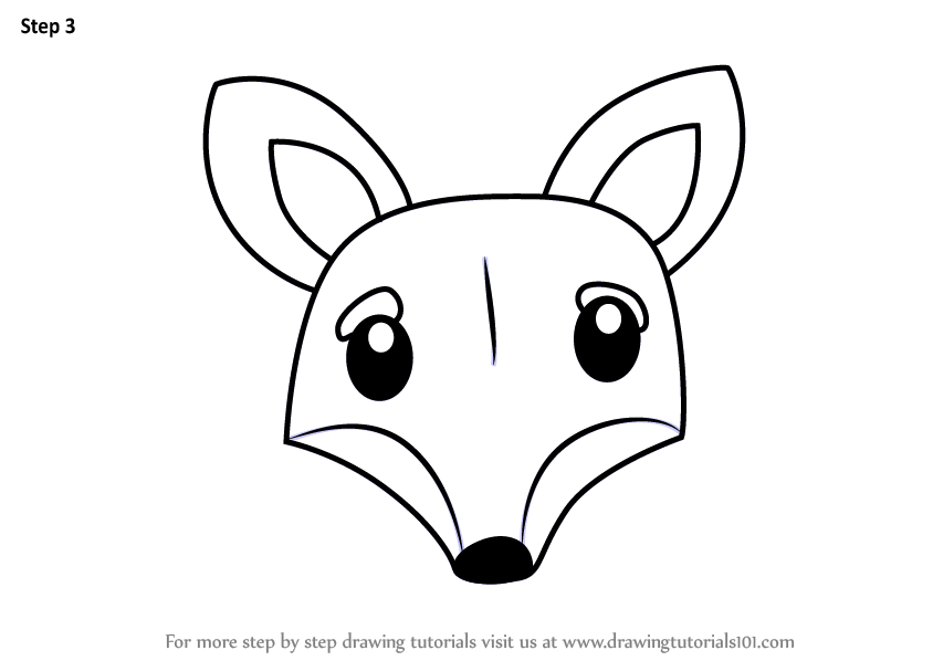 844x598 Learn How To Draw A Fox Face For Kids - Fox Face Drawing