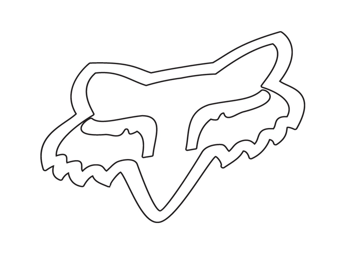 1200x887 Fox Racing Foxhead Tdc Sticker - Fox Head Drawing
