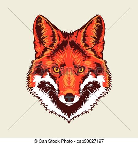 450x470 Multi Colors Illustration Of Fox Head - Fox Head Drawing