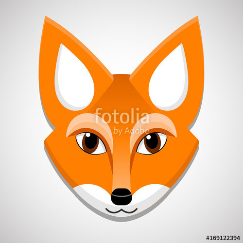 500x500 Vector Drawing Of A Fox's Head Stock Image And Royalty Free - Fox Head Drawing