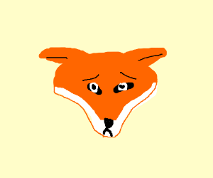 300x250 Scared Fox Head Drawing - Fox Head Drawing