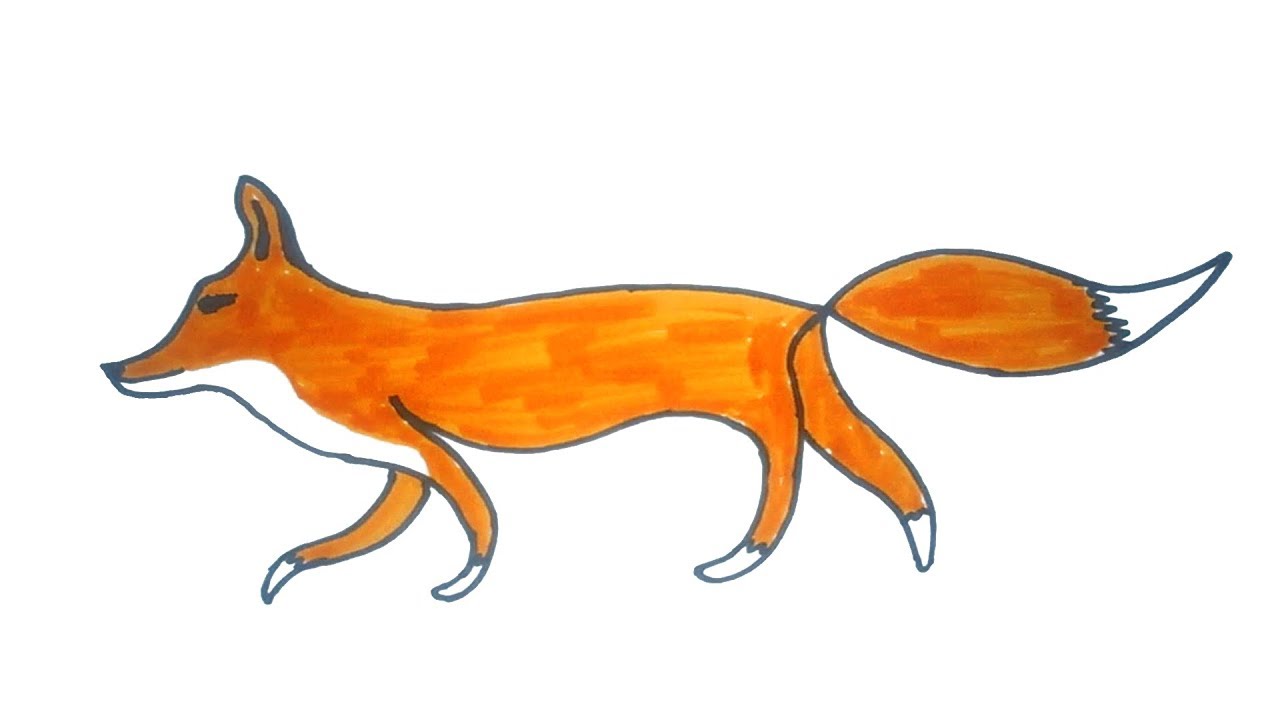 1280x720 fox drawing how to draw a easy fox easy step - Fox Images Draw...